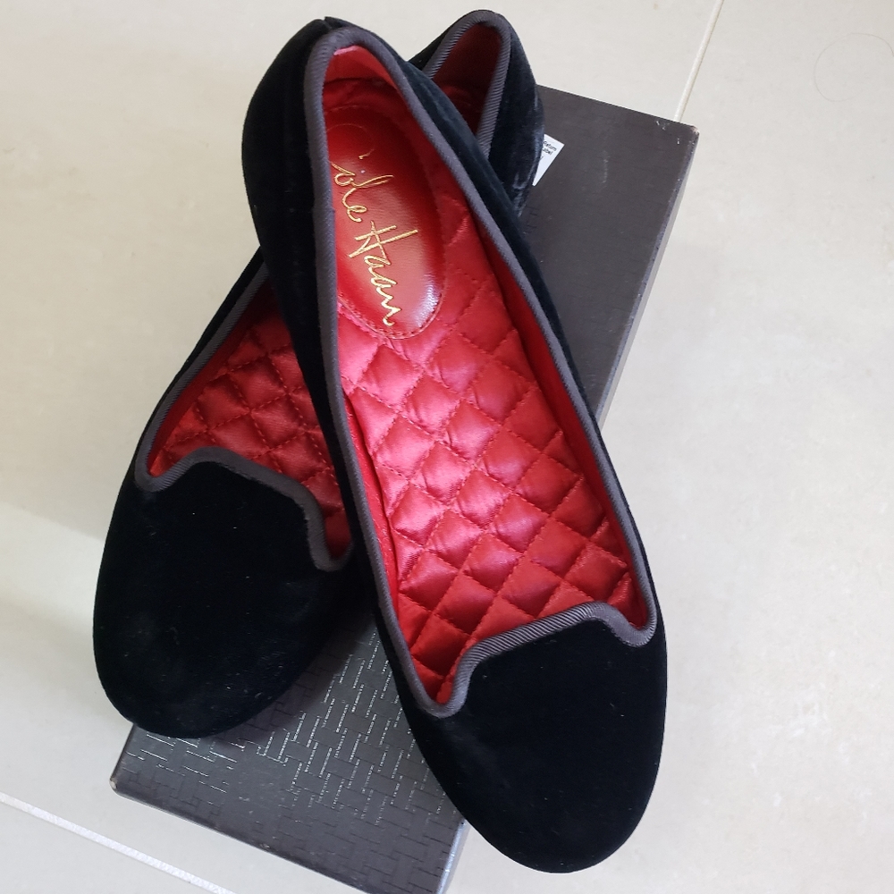 Cole Haan Air Morgan Black Velvet Flats - Size 6